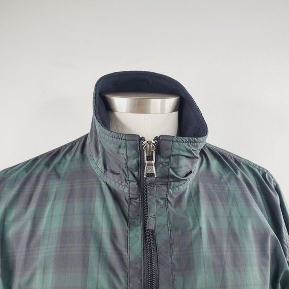 American Eagle Outfitters Men Green Plaid Authentic Full Zip Bomber Jacket Small - Picture 2 of 8